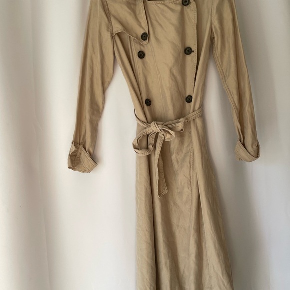 Abercrombie & Fitch lightweight Beige trench coat XS NWOT - Picture 2 of 5